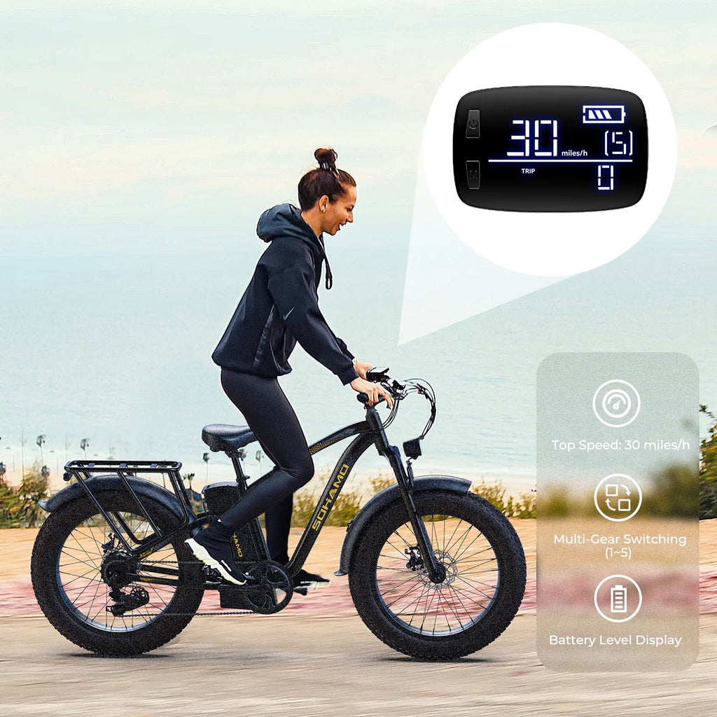 750W 26 Fat Tire Electric Mountain Bike O324005