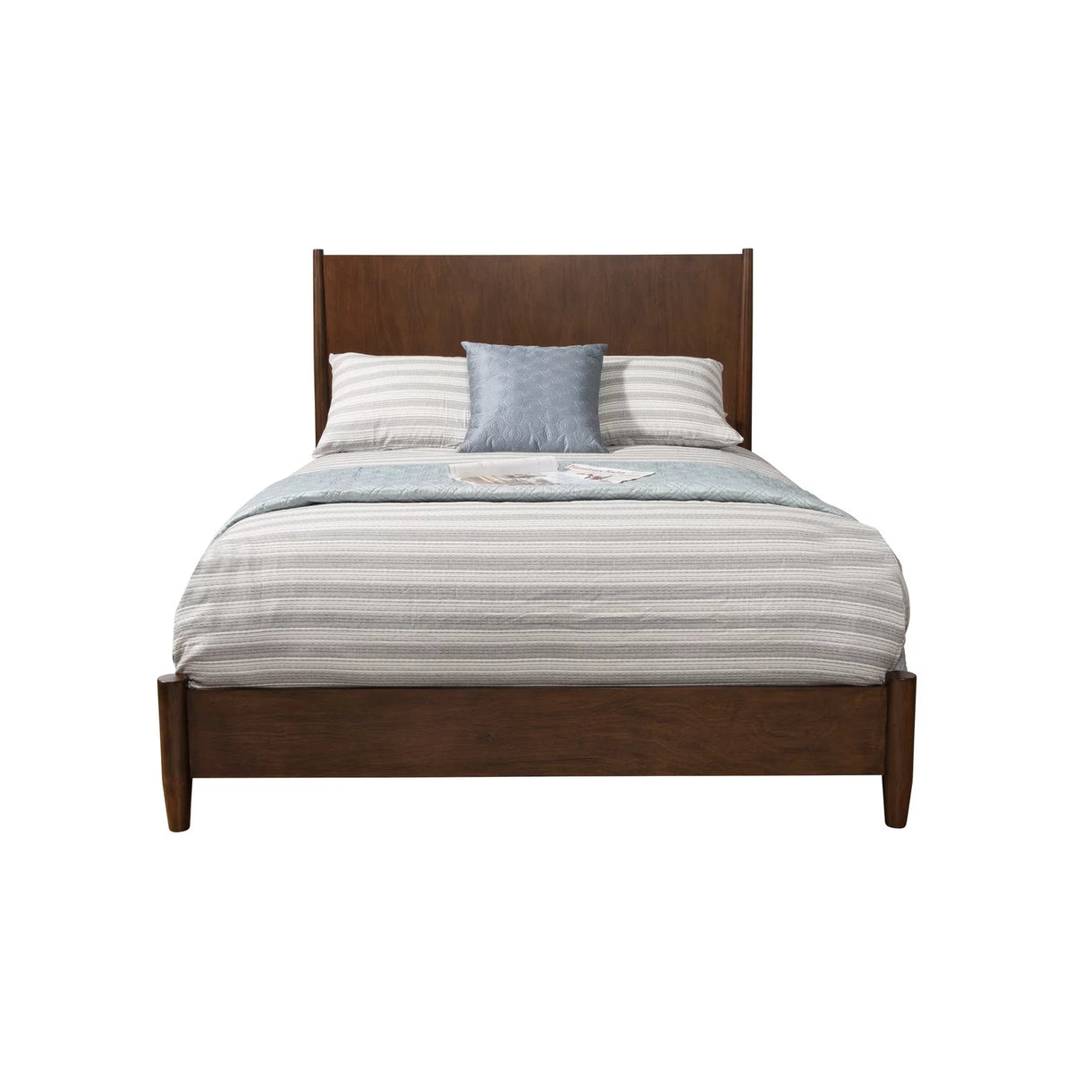 Gray Wood California King Panel Bed T1897