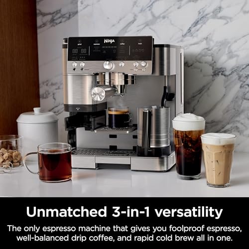 Espresso Machine and Drip Coffee Maker with Coffee Grinder and Milk Frother B405