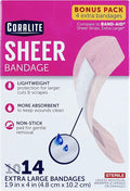 Extra Large Sheer Adhesive Bandages 4" Flexible Sterile Wound Dressing F7132