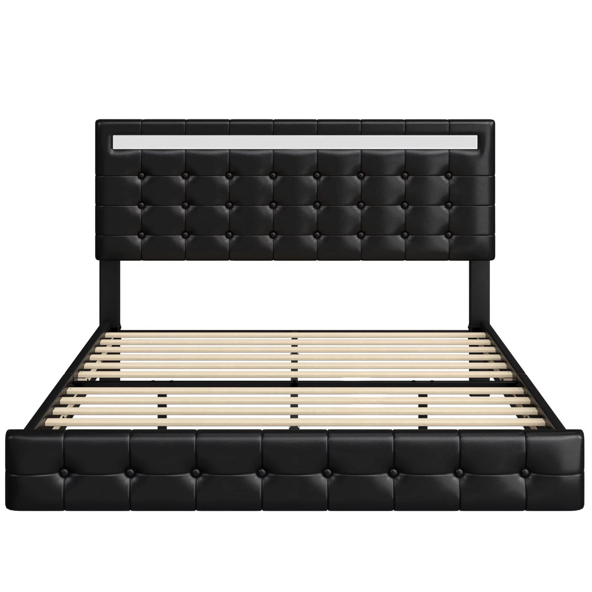 King LED Platform Bed with Under Bed Storage S7761
