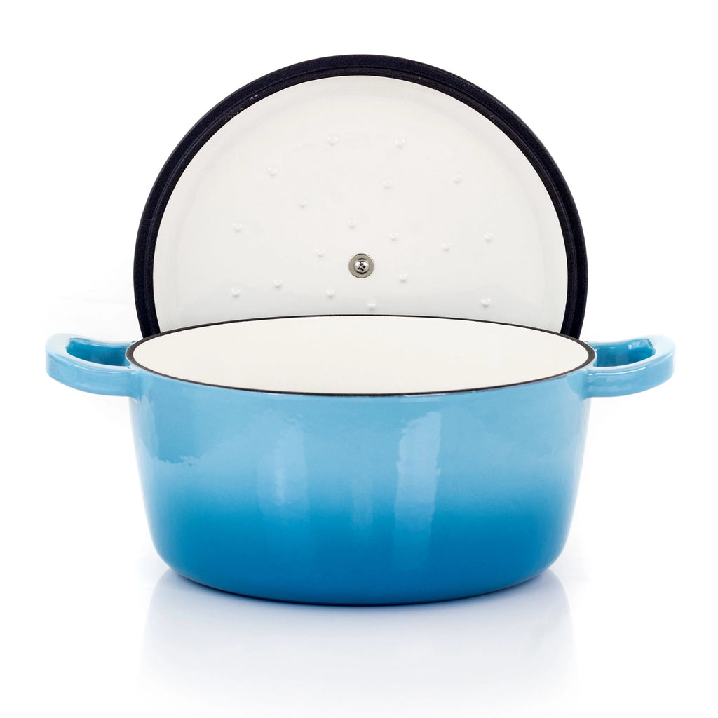 5 Quarts Blue Enameled Cast Iron Casserole with Lid T2375