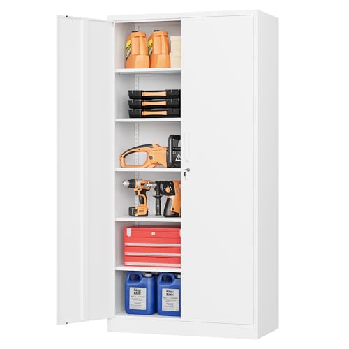 Locking Metal Storage Cabinet with 5 Adjustable Shelves G3607