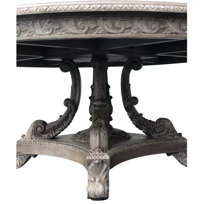 72 in. Grey Mahogany Wood Round Dining Table I3301