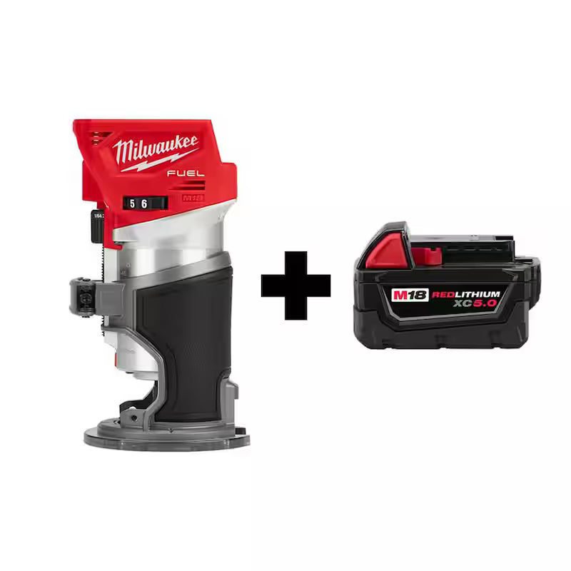 18V Lithium-Ion Brushless Cordless Compact Router with 5.0 Ah Battery N69214