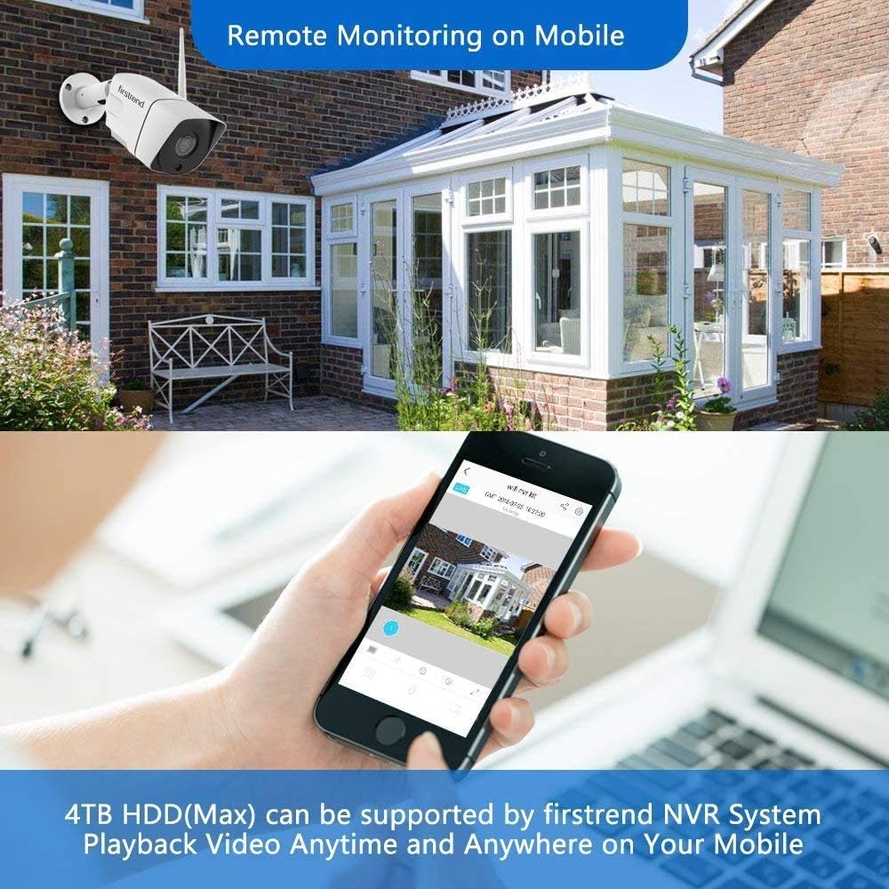 1080P Wireless Security Camera System 8CH with 4 Cameras and 12 Inch Monitor H5650