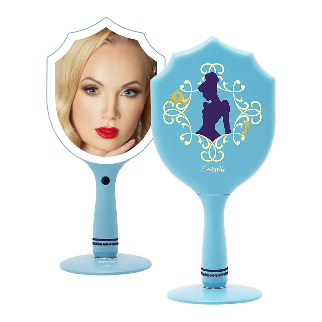 Handheld LED Lighted Makeup Mirror with Standing Base N36565