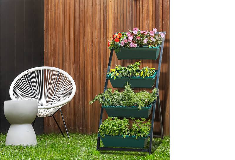 4-Bin 4ft Vertical Garden Grey E34186