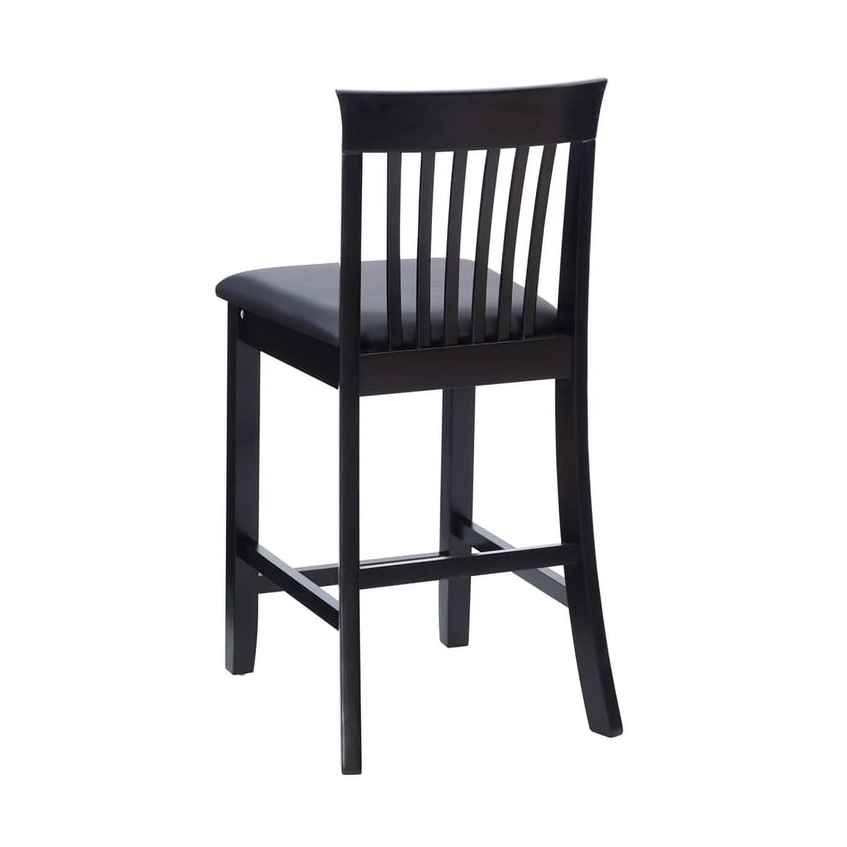 25" Wood Faux Leather Counter Stool in Black I85256