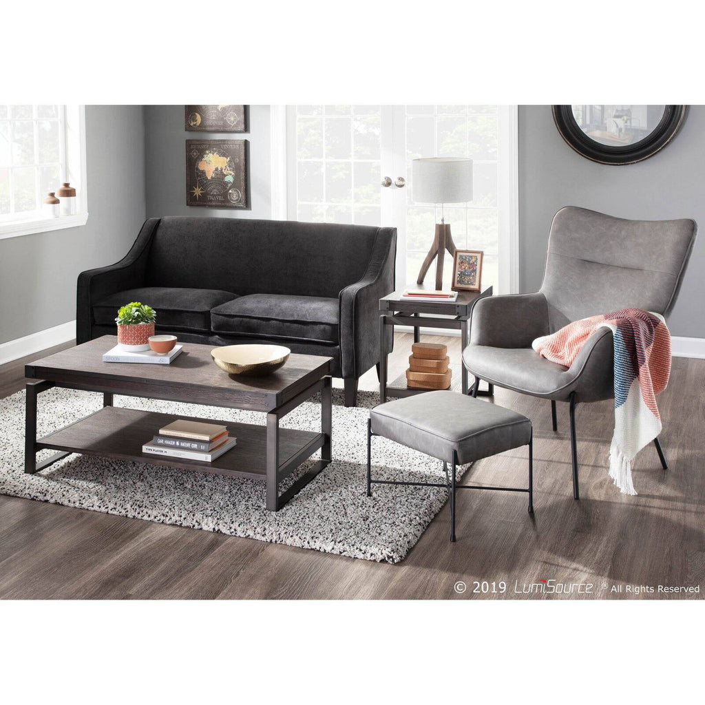 Faux Leather Lounge Chair with Ottoman J30774