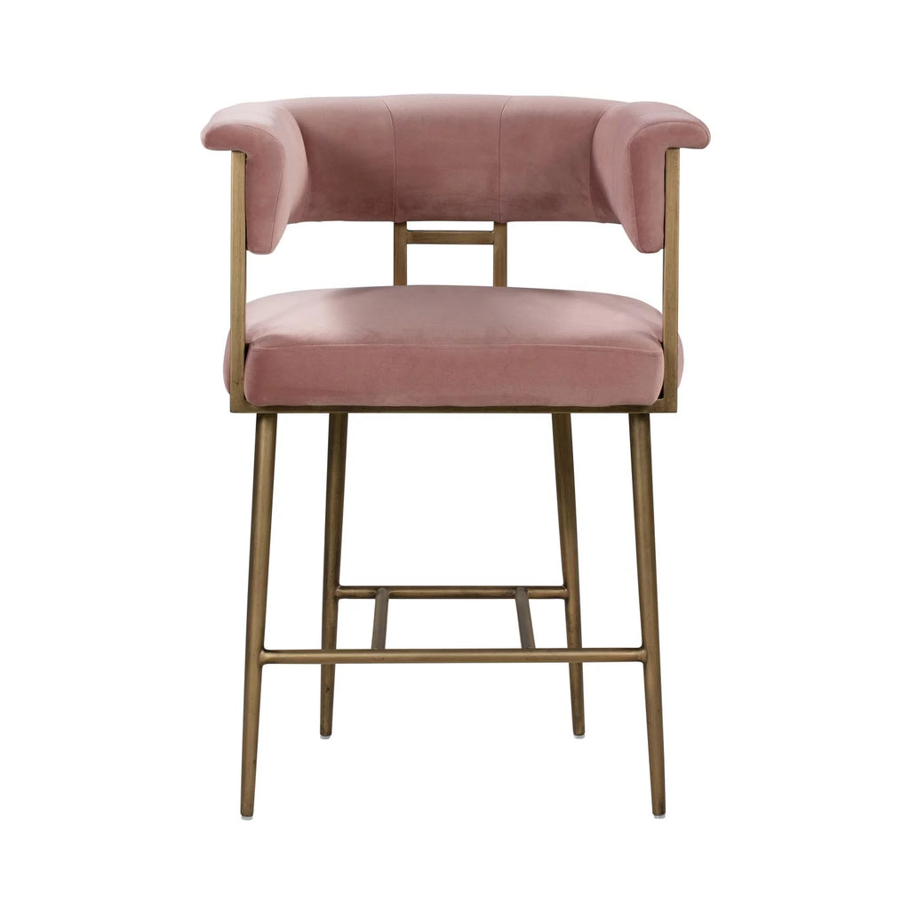 Blush Velvet Counter Stool W51774