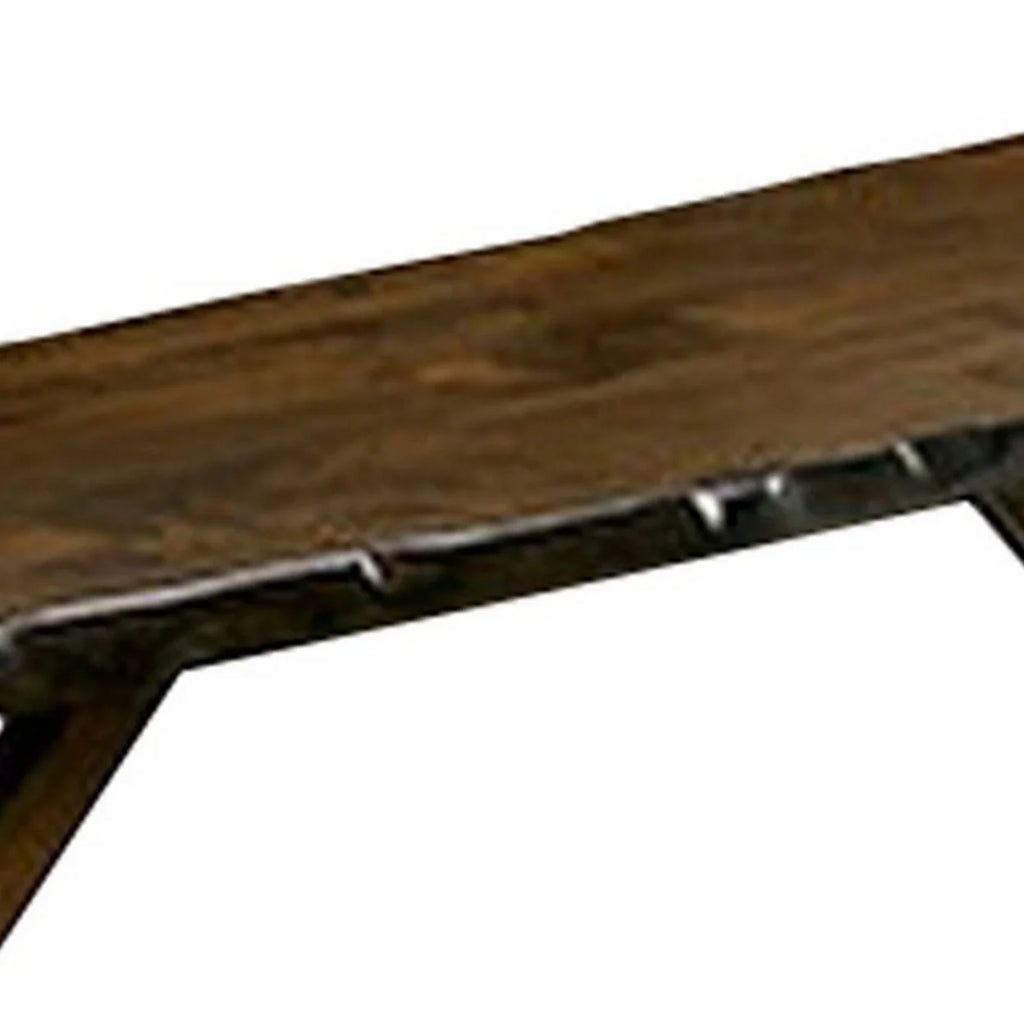 54 Inch Walnut Brown Wood Dining Bench X394157