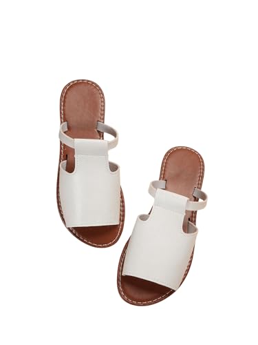Cut Out Slide Sandals Open Toe Flat Sandals Z353