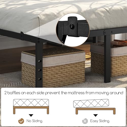 14 Inch Full Metal Platform Bed Frame with Under Bed Storage Q25208