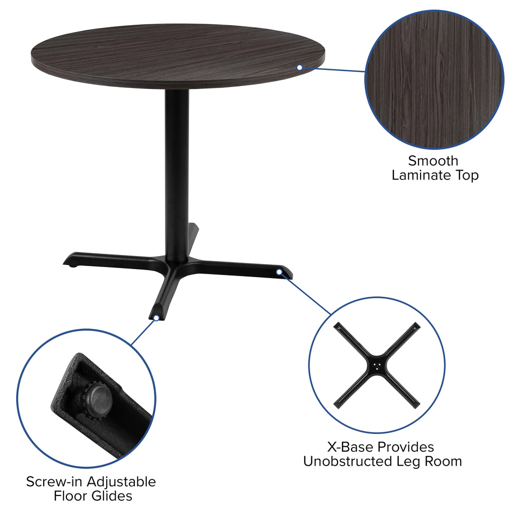 36" Round Rustic Gray Conference Table B14989