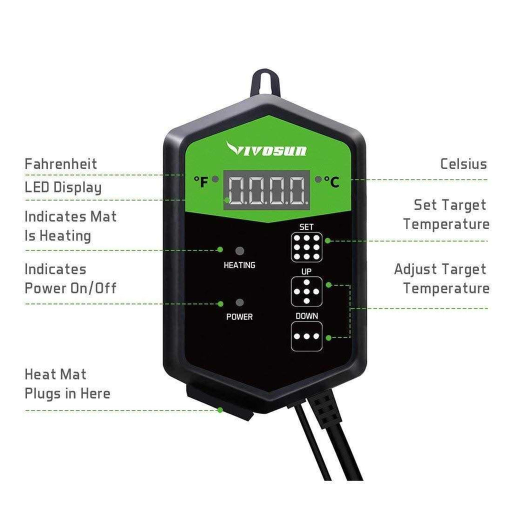 Seedling Heat Mat and Digital Thermostat Combo Set O6481