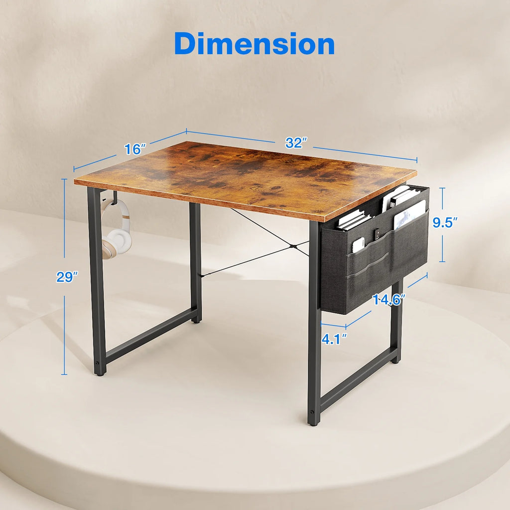 32 inch Small Computer Writing Desk with Storage Bag O2651