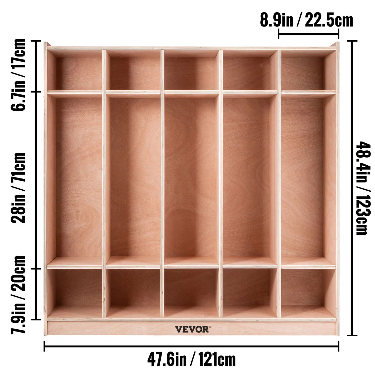 5 Grids Plywood Birch Coat Locker Z423769