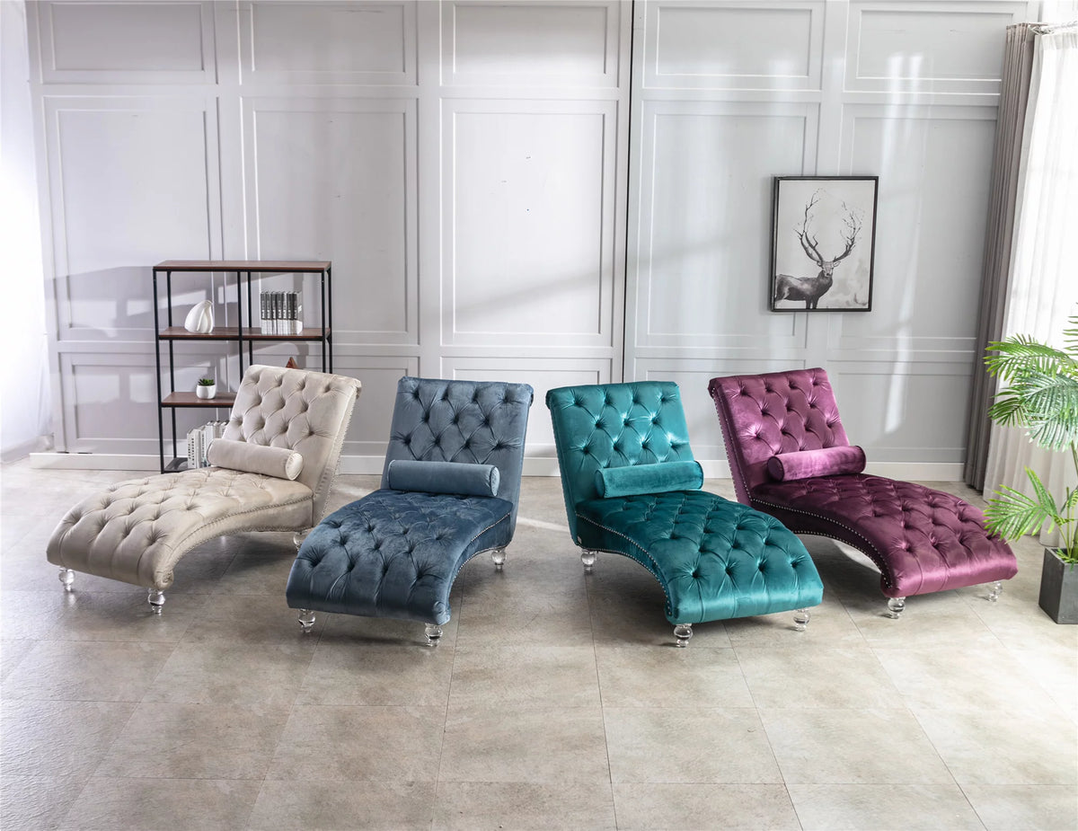 Light Blue Velvet Accent Sofa with Lumbar Pillow X53569
