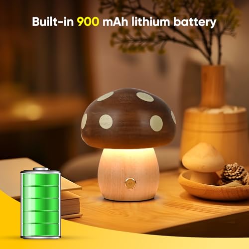 2 Pack Wood Mushroom Table Lamp L8219