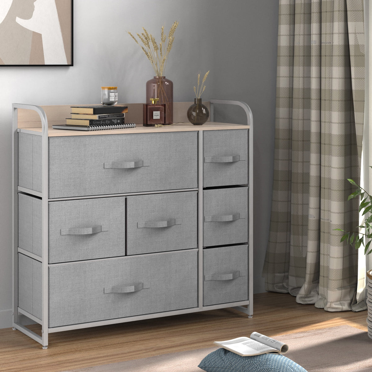 7 Drawer Fabric Storage Dresser S818