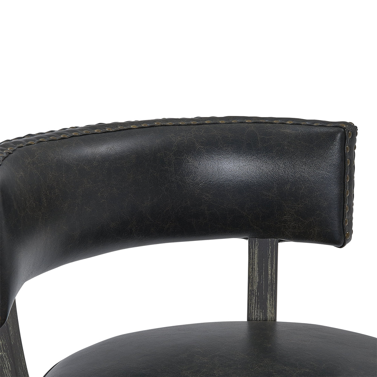 26" Wood Leather Swivel Counter Stool M446