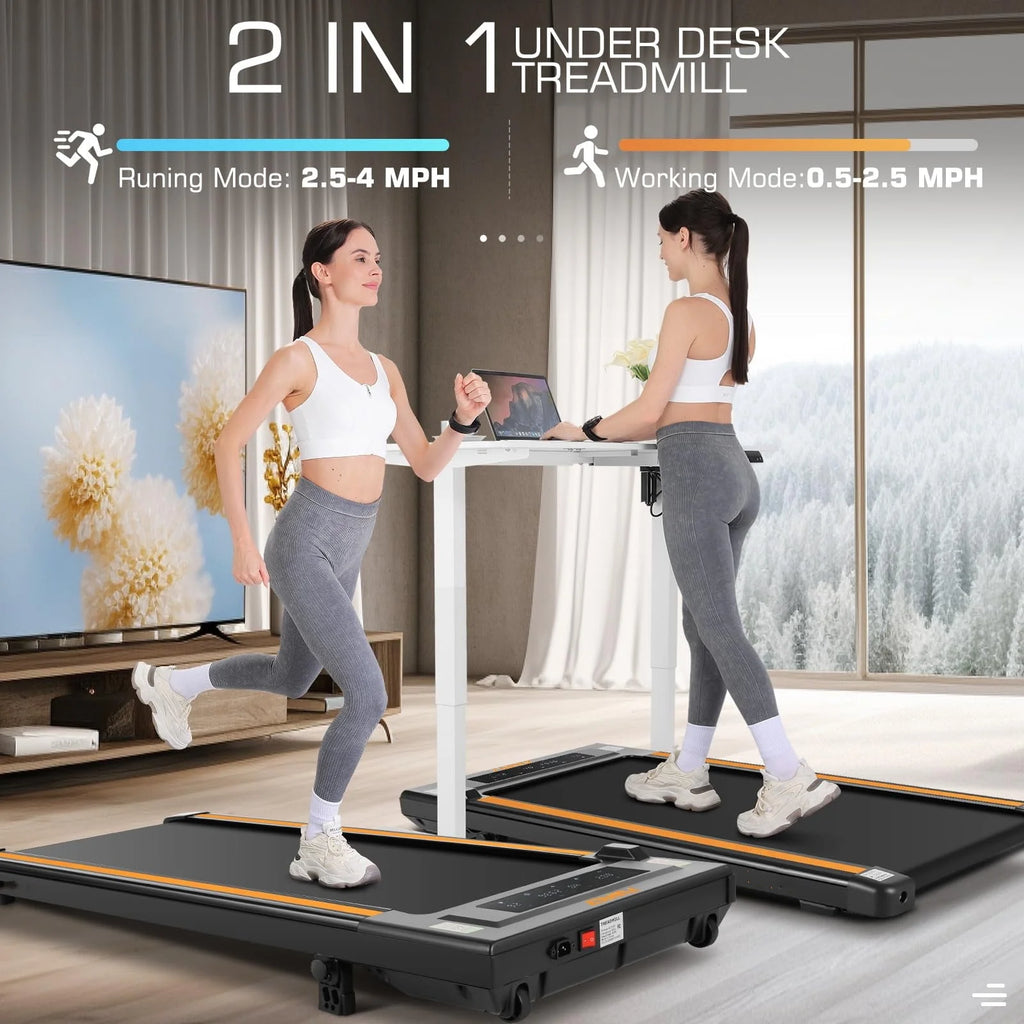 Under Desk Treadmill with Remote Control, LED Touch Screen, 300lbs Weight Capacity, Black Z8782