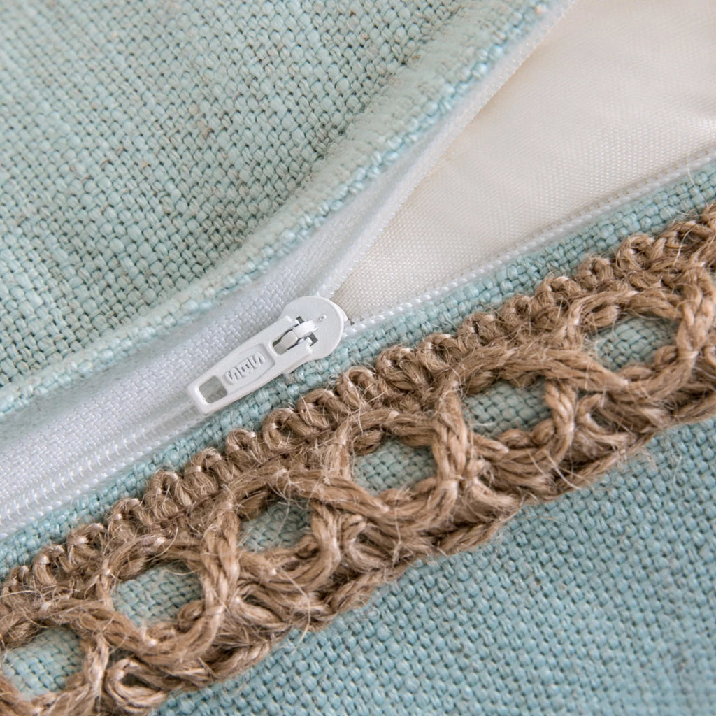 Light Blue Linen Throw Pillow, 18" x 18", 1 Pack Z29350