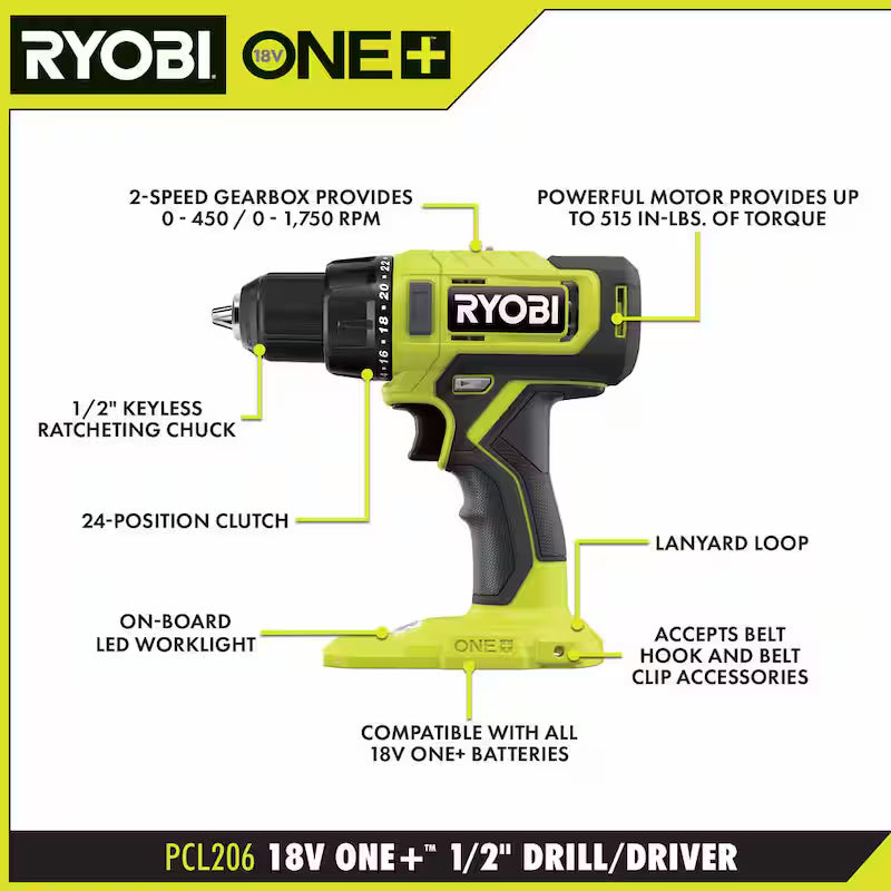 18V Cordless 6-Tool Combo Kit with Battery, Charger, and Rolling Tool Box I339