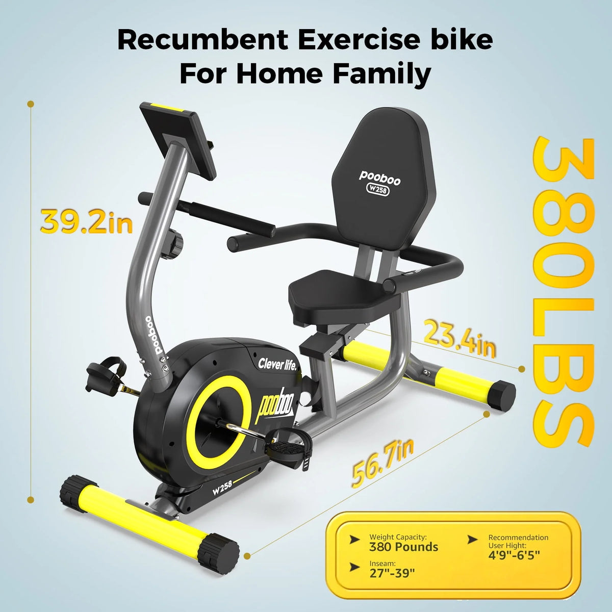 Recumbent Exercise Bike Magnetic Resistance K9122