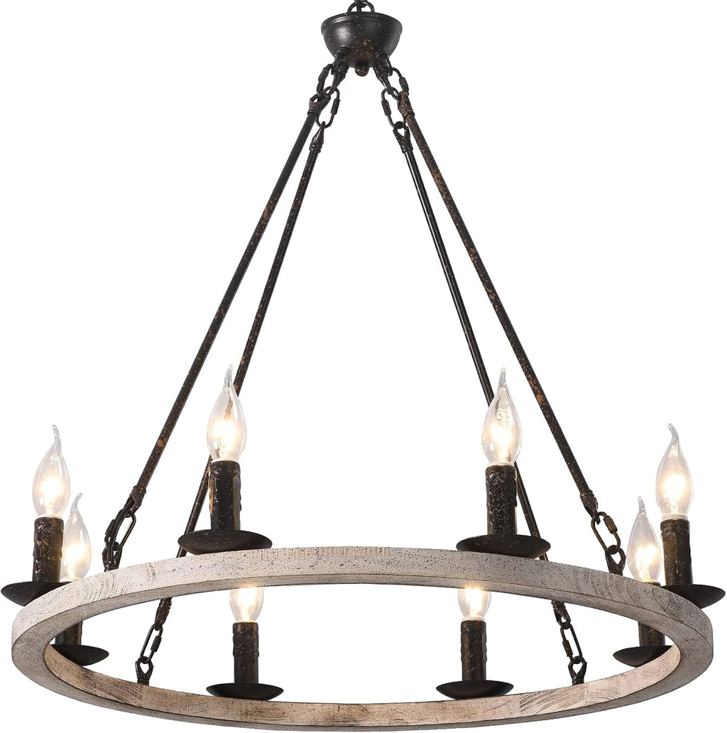 8-Lights Wagon Wheel Chandelier C87134