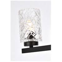 Black 4 Lights Bath Sconce with Clear Shade P951