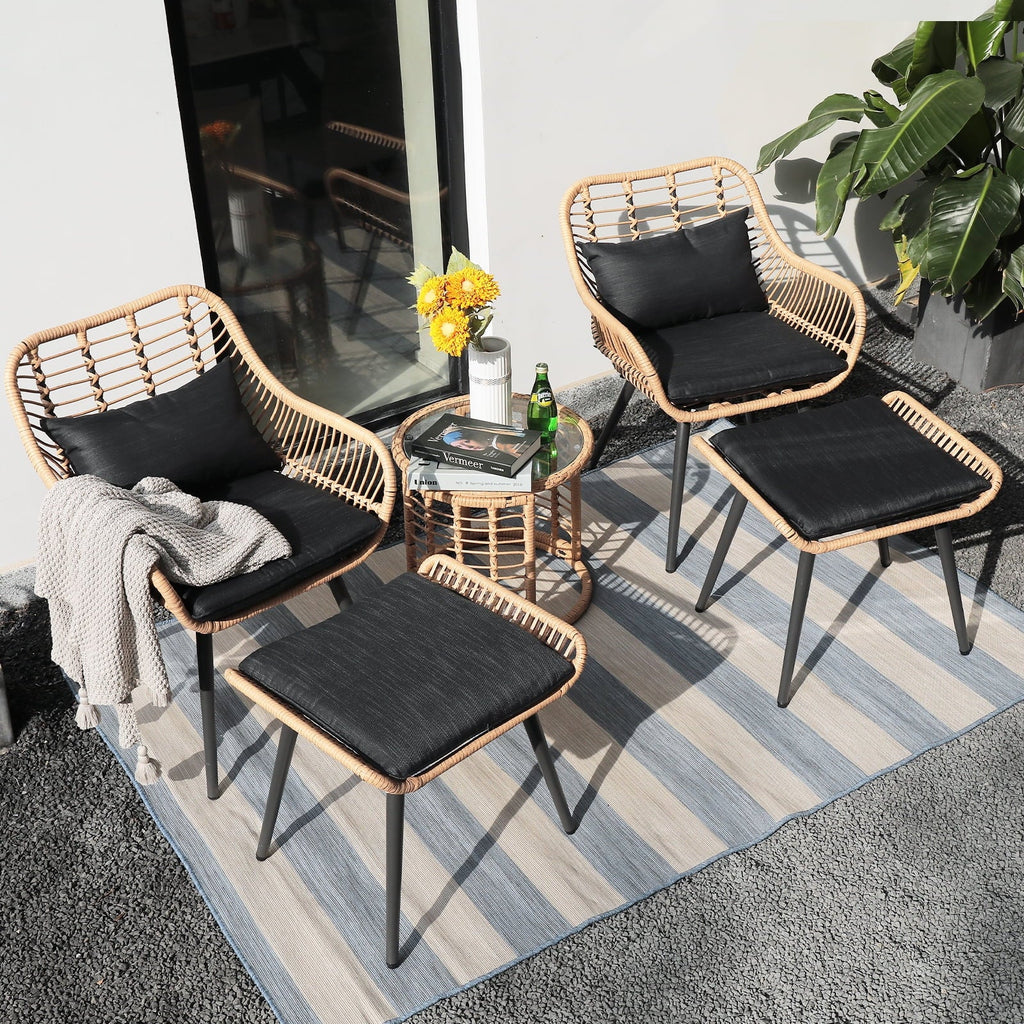 5-Piece PE Rattan Wicker Patio Furniture Set G6129