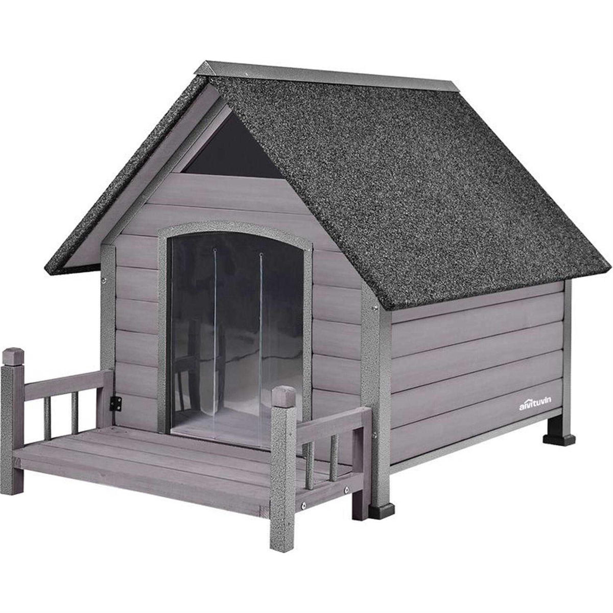 Outdoor Dog House with Porch Iron Frame R762372