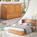 Murphy Bed with Trifold Foam Mattress and USB Charging Station F4175