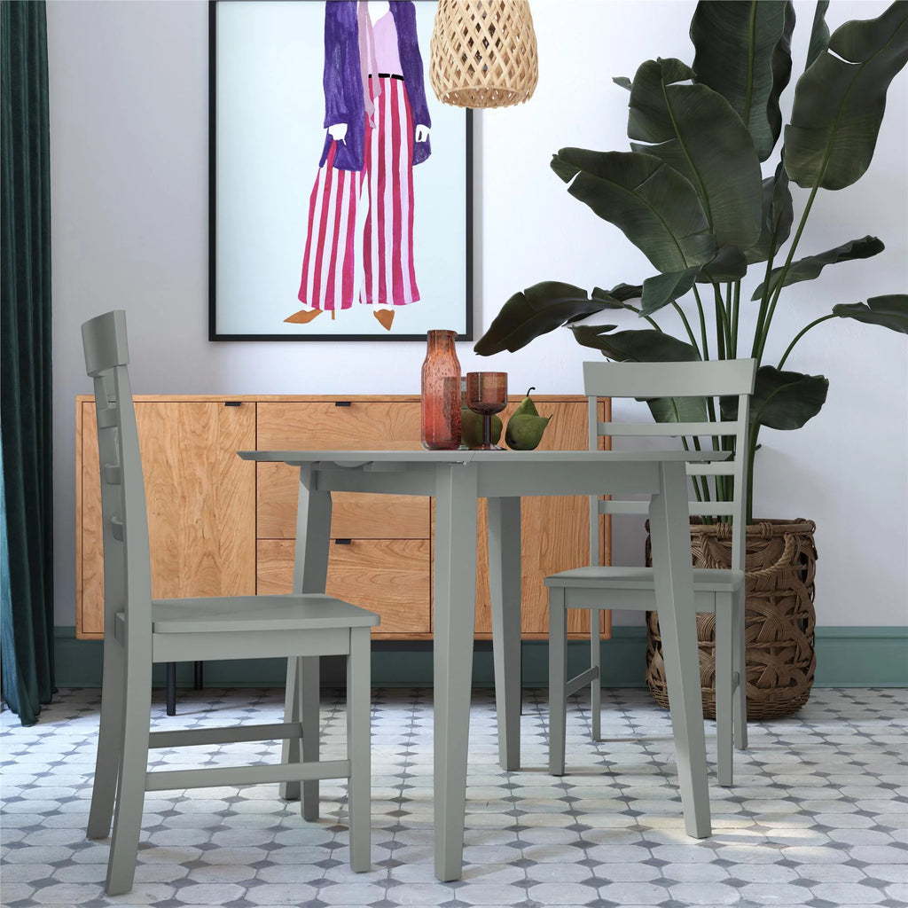3-Piece Wood Dining Set with Double Drop Leaf T28911