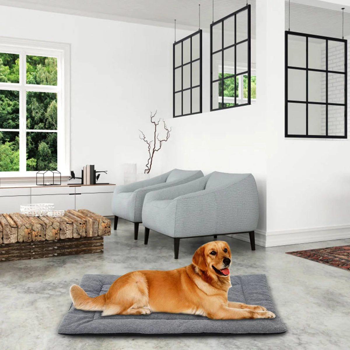 Fleece Dog Bed Mat Reversible Water Resistant Cushion Pad Y722