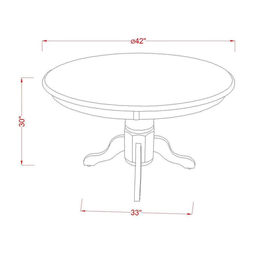 Round 42 Inch Table and 2 Wood Seat Chairs Y43315