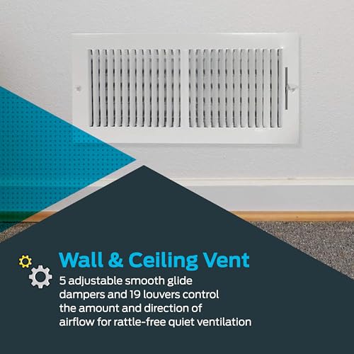 10 x 4 Inch White Steel Air Vent Cover Q811