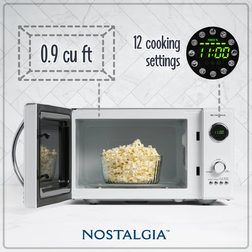 0.9 Cubic Foot 800-Watt Countertop Microwave Oven White H302118