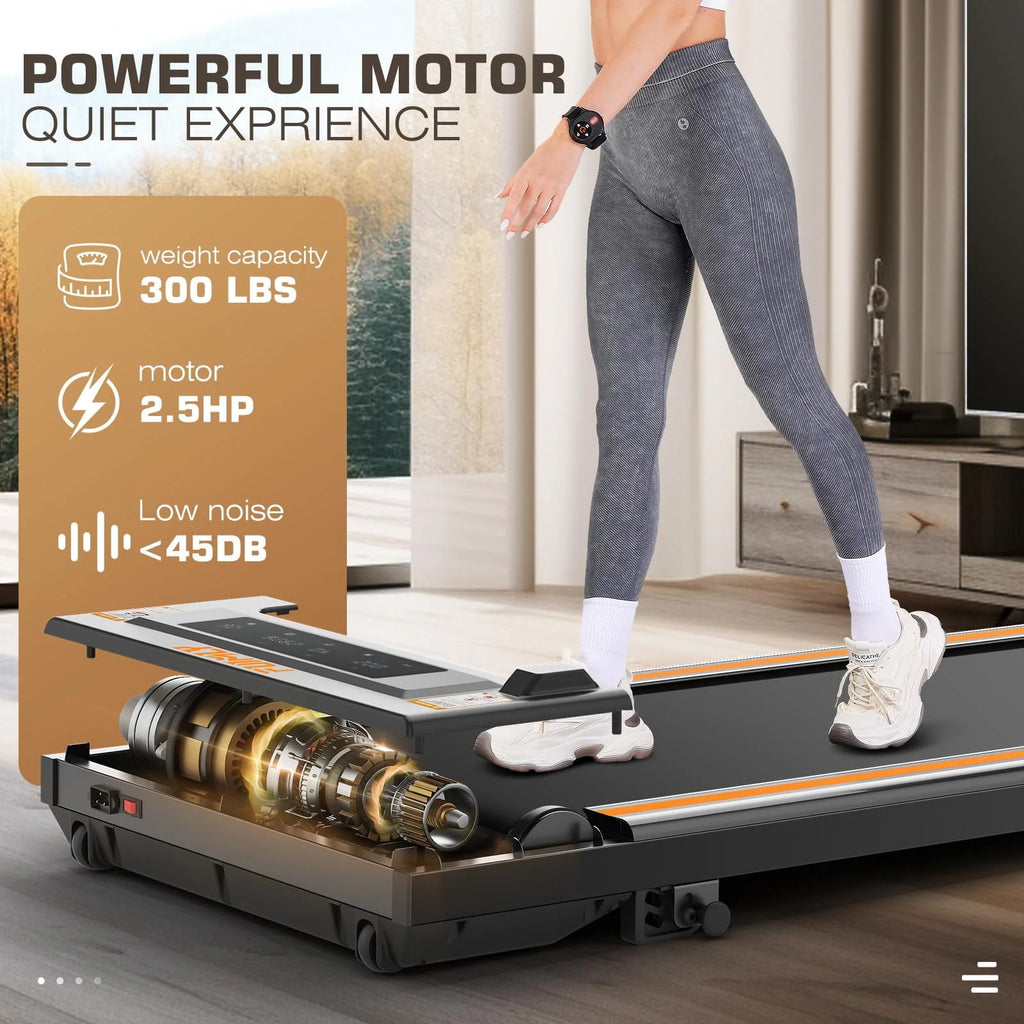 Under Desk Treadmill with Remote Control, LED Touch Screen, 300lbs Weight Capacity, Black Z8782