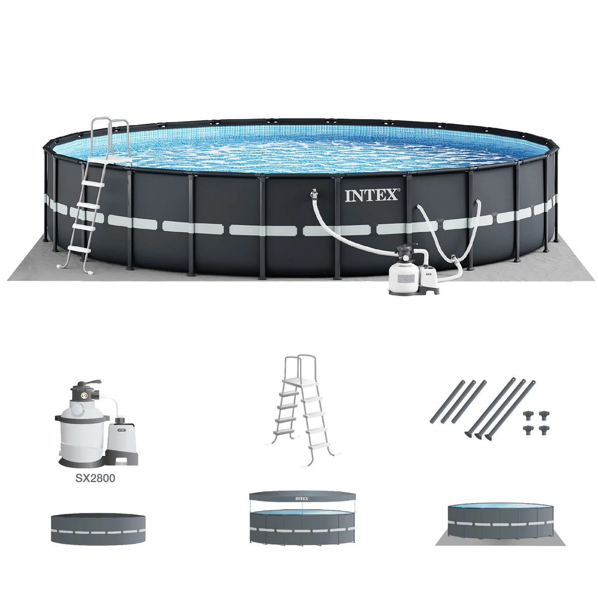24 Feet by 52 Inch Above Ground Swimming Pool Set B34724