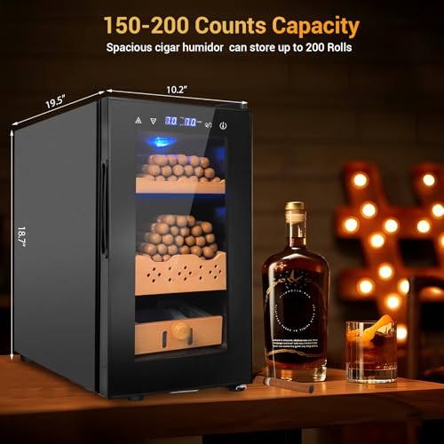 Electric Cigar Humidor 25L 200 Counts Thermostatic Cooler Cabinet F315757