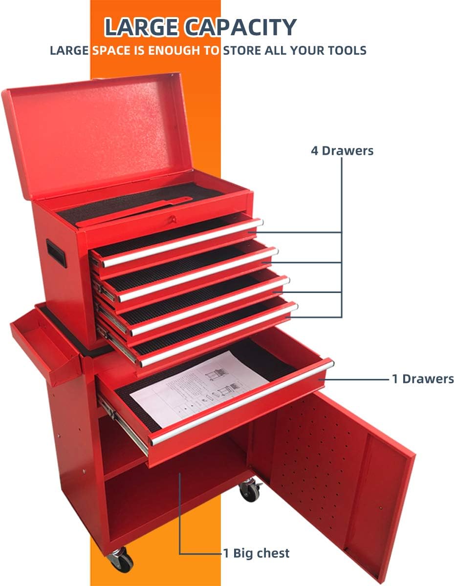 5 Drawers Rolling Tool Box with 4 Wheels Y31264