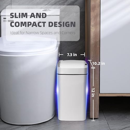 2 Pack 3.9 Gallon Touchless Automatic Waterproof Plastic Trash Can H458129