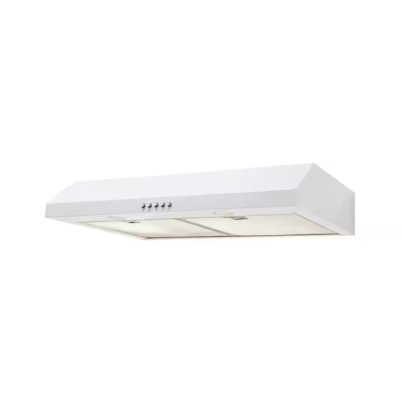 30 in. 320 CFM Convertible Under Cabinet Range Hood in White with LED Lighting and Charcoal Filter L6431