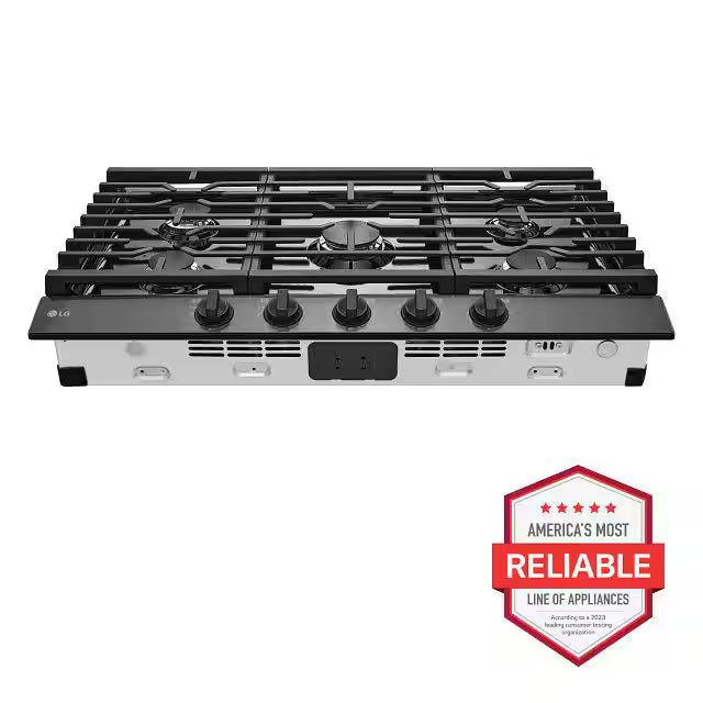 Black Stainless Steel 5 Burner Gas Cooktop P65291