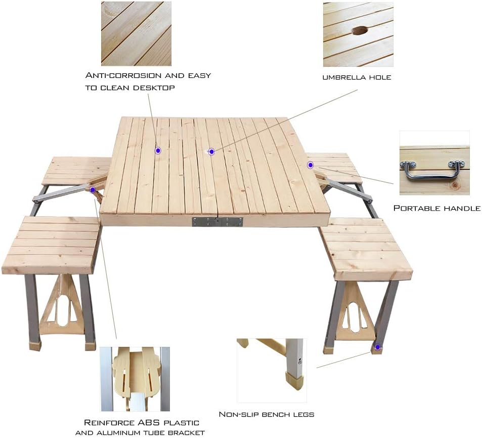 Folding Table and Chairs Set with 4 Seats B6841