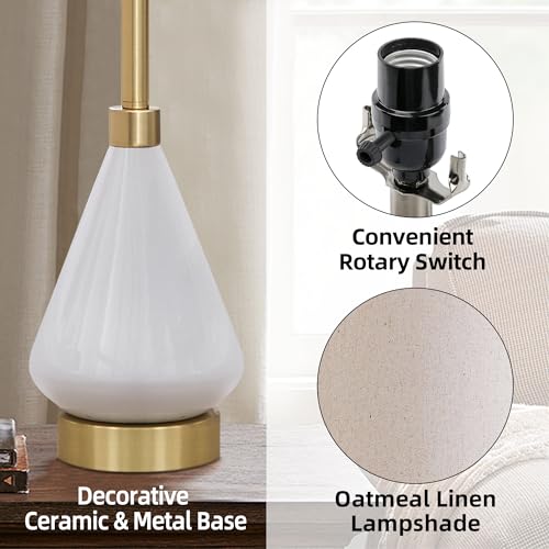 White Ceramic Buffet Lamps Set of 2 H7344