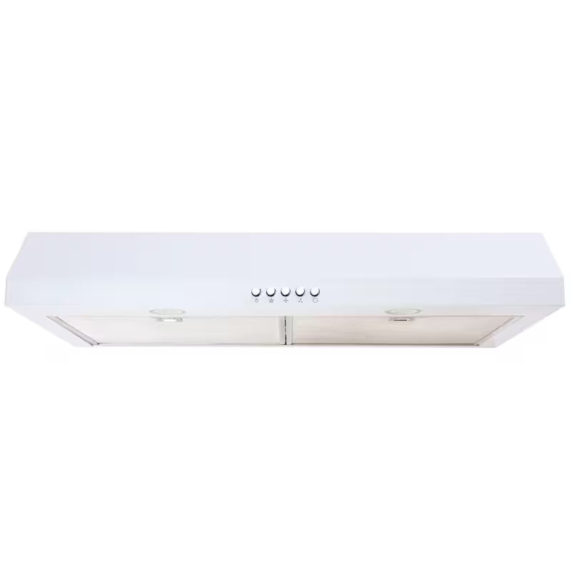 30 in. 320 CFM Convertible Under Cabinet Range Hood in White with LED Lighting and Charcoal Filter L6431